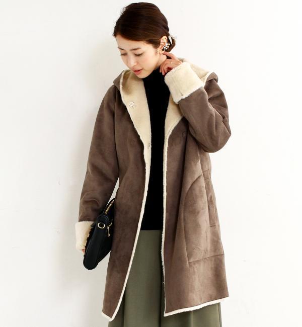 【ビューティアンドユース ユナイテッドアローズ/BEAUTY＆YOUTH UNITED ARROWS】 【WEB限定☆予約】【リバーシブル】by ※フェイクムートンフードコート [送料無料]