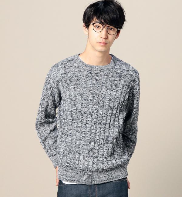 【ビューティアンドユース ユナイテッドアローズ/BEAUTY＆YOUTH UNITED ARROWS】 BY ミックス ケーブル クルーネックニット [送料無料]