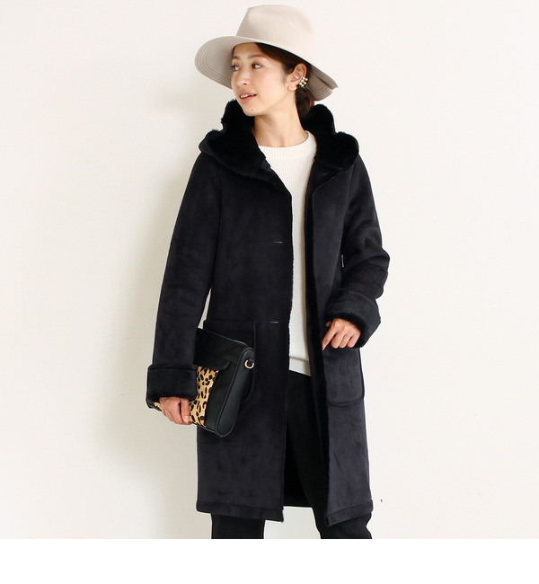 【ビューティアンドユース ユナイテッドアローズ/BEAUTY＆YOUTH UNITED ARROWS】 【予約】BY フェイクムートンフードロングコート [送料無料]
