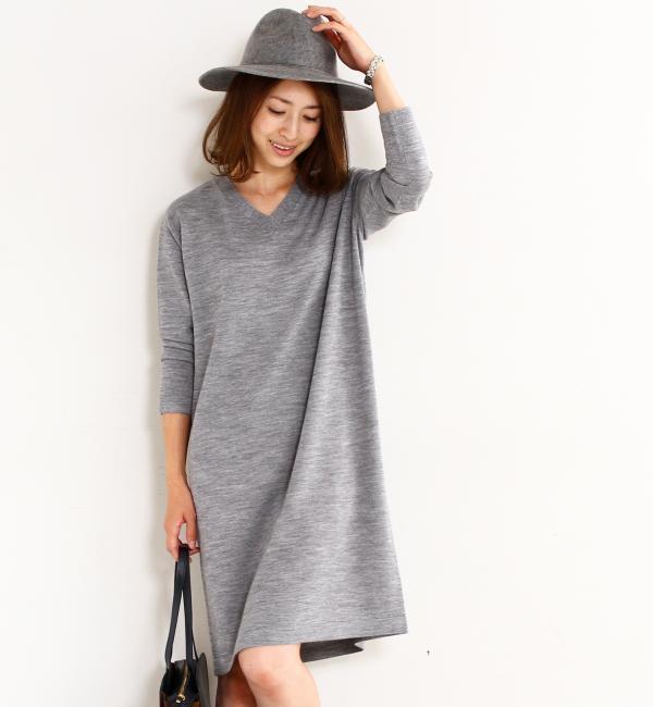 【ビューティアンドユース ユナイテッドアローズ/BEAUTY＆YOUTH UNITED ARROWS】 【予約】BY プレーンVネックニットワンピース [送料無料]