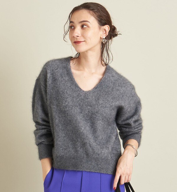 BY ヘアリーVネックニットプルオーバー 21FW ∴|BEAUTY&YOUTH UNITED ARROWS(ビューティーアンドユース  ユナイテッドアローズ)の通販｜アイルミネ