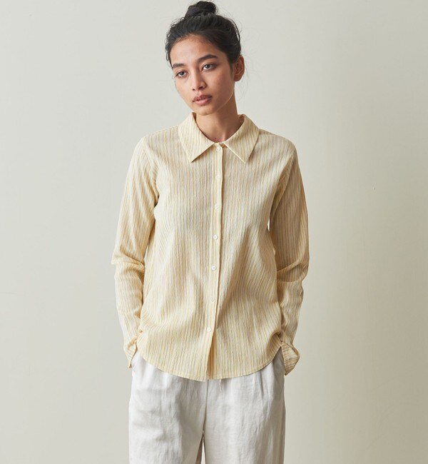 Steven Alan＞CRAPE STRIPE SHIRT/シャツ|BEAUTY&YOUTH UNITED ARROWS(ビューティーアンドユース  ユナイテッドアローズ)の通販｜アイルミネ