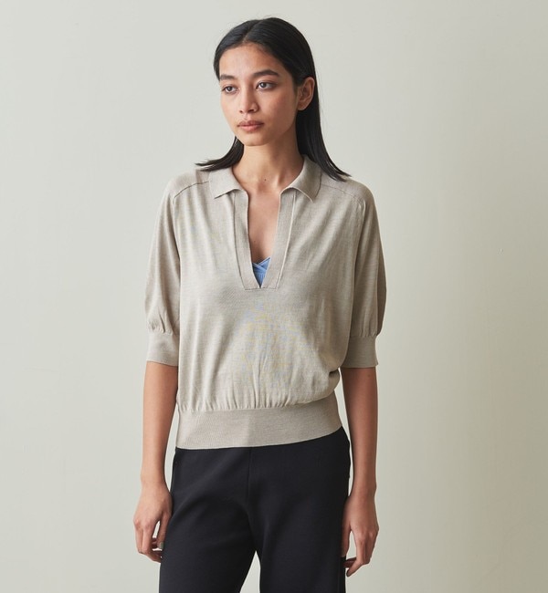 Steven Alan＞SILK COTTON SKIPPER NECK PULLOVER/ニット|BEAUTY&YOUTH