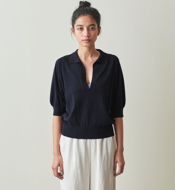 Steven Alan＞SILK COTTON SKIPPER NECK PULLOVER/ニット|BEAUTY&YOUTH