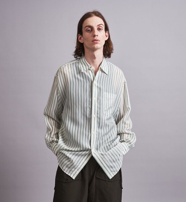 monkey time＞ WASH CUPRA STRIPE SHIRT/シャツ|BEAUTY&YOUTH UNITED