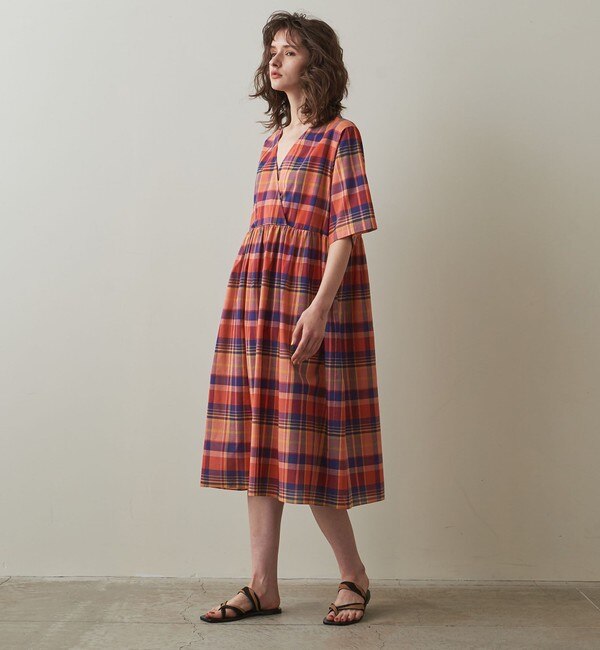 Steven Alan＞COTTON SILK CHECK DRESS/ワンピース|BEAUTY&YOUTH