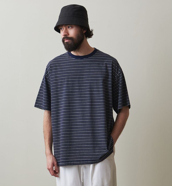 Steven Alan＞ SIRO BORDER SHORT SLEEVE TEE -LOOSE/Tシャツ