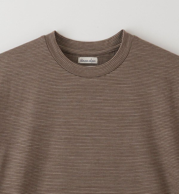 Steven Alan＞ WOOL BORDER LONG SLEEVE TEE -LOOSE/Tシャツ