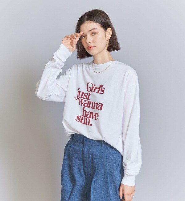 コットン ロゴプリント ロングスリーブ Tシャツ|BEAUTY&YOUTH UNITED