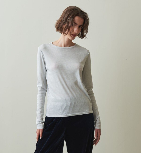 ＜Steven Alan＞LAME JERSEY LONG SLEEVE PULLOVER/カットソー