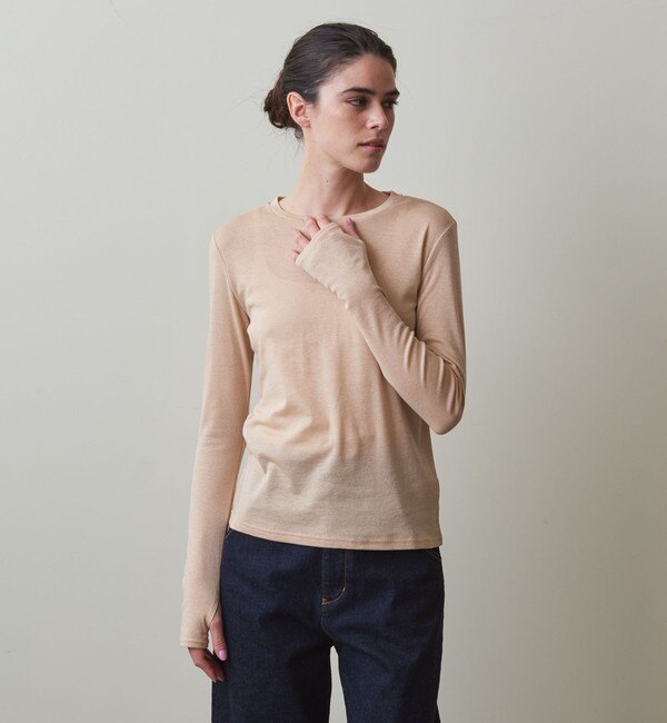 Steven Alan＞LAME JERSEY LONG SLEEVE PULLOVER/カットソー