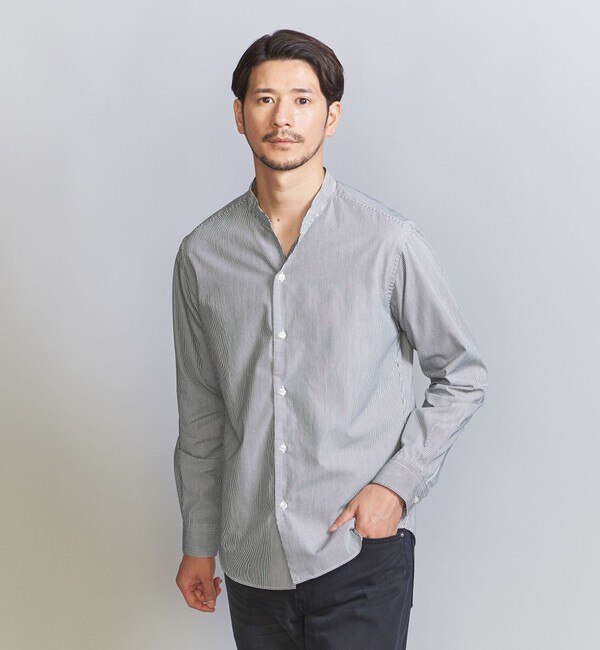 【WEB限定 WARDROBE SMART】ストライプ ポプリン スキッパー シャツ