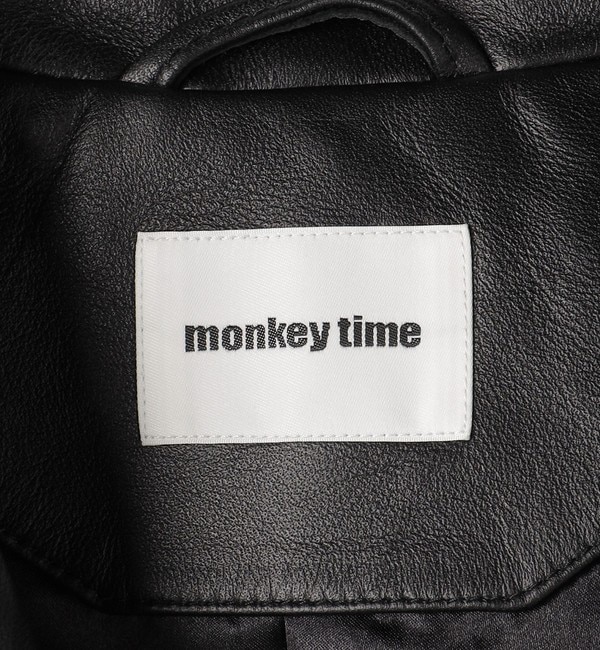 monkey time＞ シープ レザー オーバーサイズ ダブルライダース