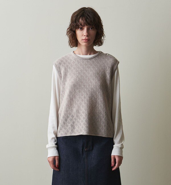 Steven Alan＞EYELET DOCKING KNIT VEST/ベスト|BEAUTY&YOUTH UNITED