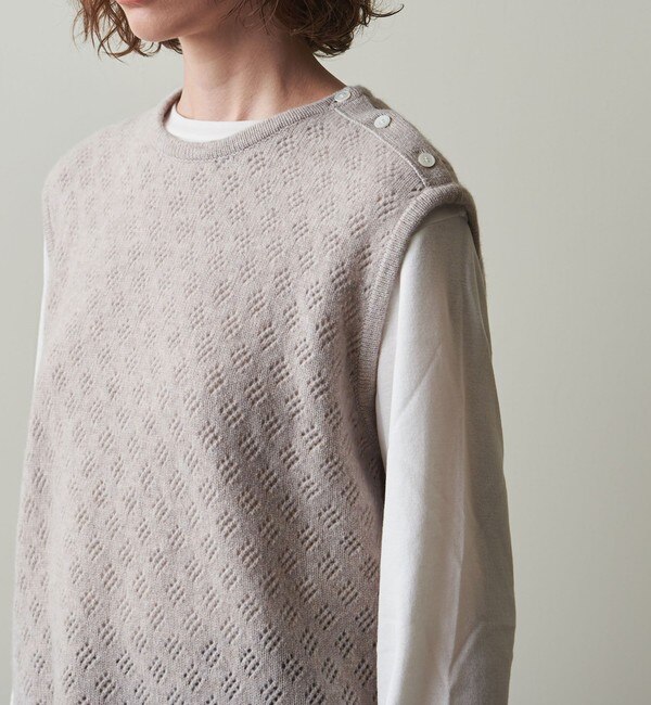 Steven Alan＞EYELET DOCKING KNIT VEST/ベスト|BEAUTY&YOUTH UNITED