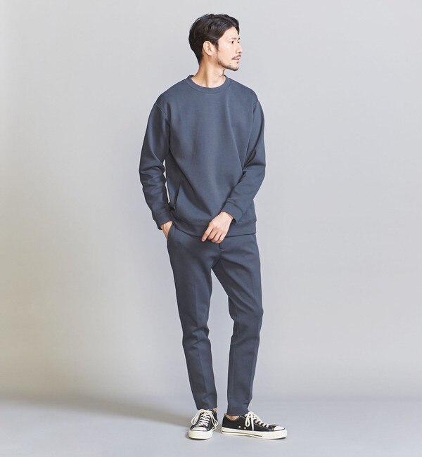 【WEB限定 WARDROBE SMART】ダブルニット ノープリーツ スラックス パンツ/セットアップ対応