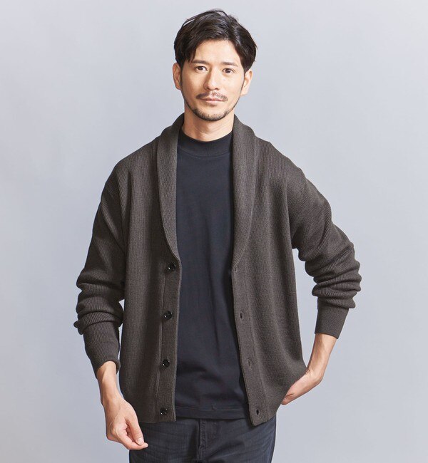 WEB限定 WARDROBE SMART】ウォッシャブル ショールカラー カーディガン