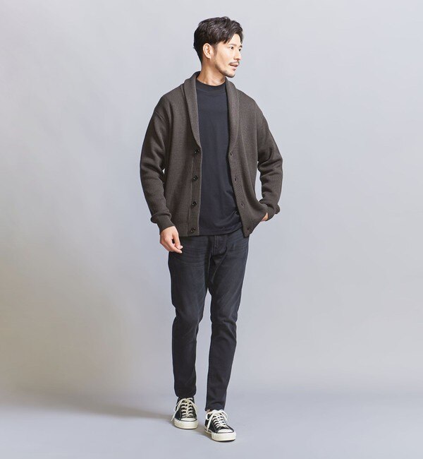 WEB限定 WARDROBE SMART】ウォッシャブル ショールカラー カーディガン