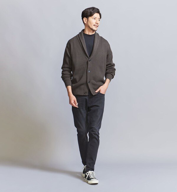 WEB限定 WARDROBE SMART】ウォッシャブル ショールカラー カーディガン