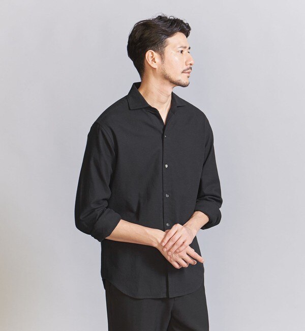 WEB限定 WARDROBE SMART】コットン ネル ワイドカラーシャツ