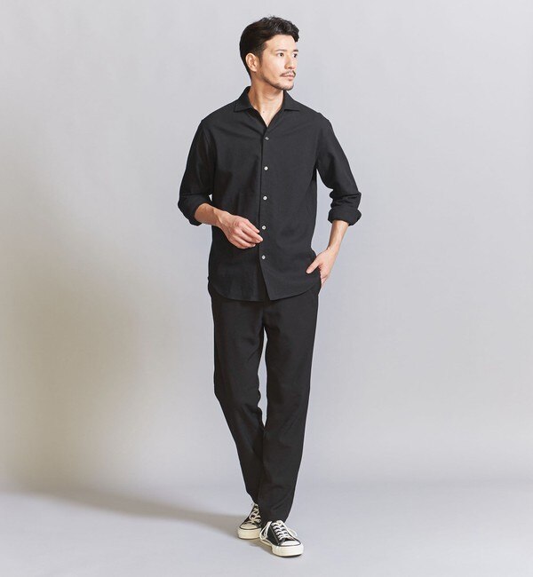 WEB限定 WARDROBE SMART】コットン ネル ワイドカラーシャツ