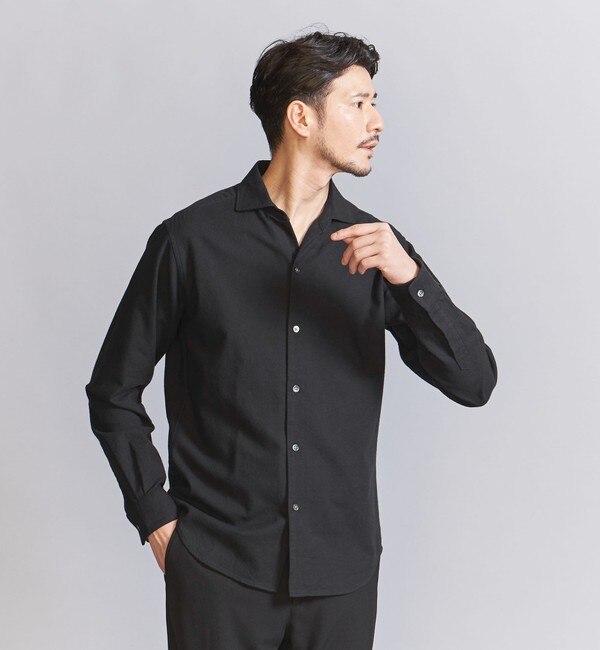 WEB限定 WARDROBE SMART】コットン ネル ワイドカラーシャツ