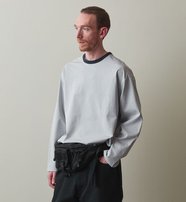 Steven Alan＞ FLP SUP BORDER LONG SLEEVE TEE -LOOSE/カットソー