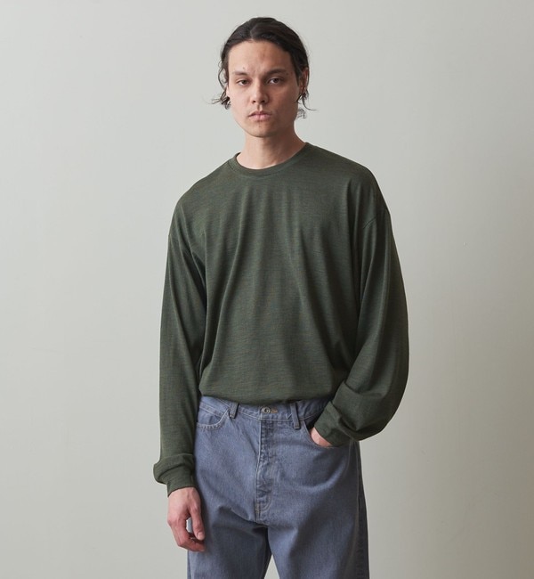 ＜Steven Alan＞ ウール ボーダー ロングスリーブ Tシャツ -LOOSE