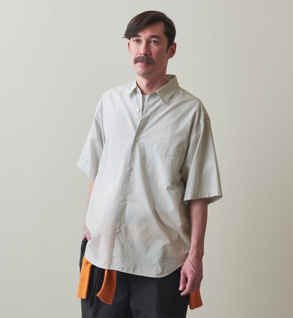 Steven Alan＞ コットン/シルク/リネン チェック レギュラーカラー シャツ -A-LINE LOOSE  CASUAL|BEAUTY&YOUTH UNITED ARROWS(ビューティーアンドユース ユナイテッドアローズ)の通販｜アイルミネ