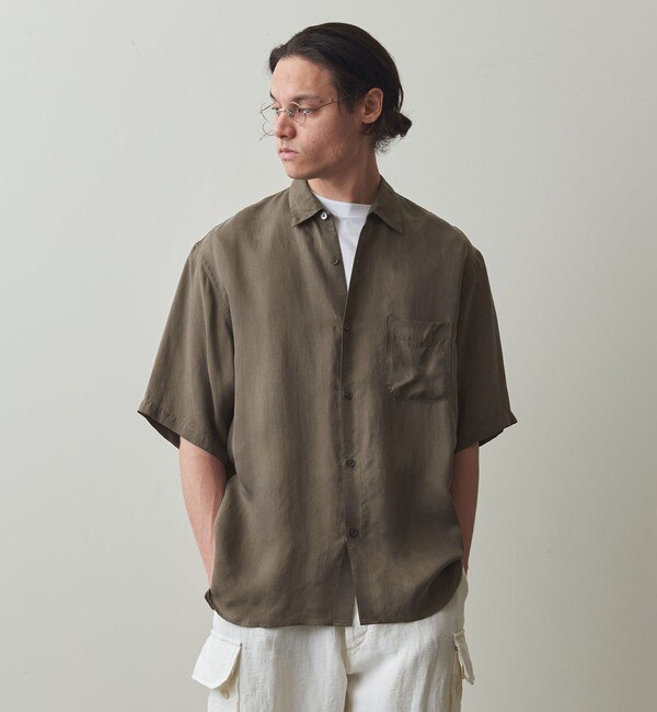 Steven Alan＞ T/W DOBBY BOX CAMP COLLAR SHIRT-BOLD/シャツ 