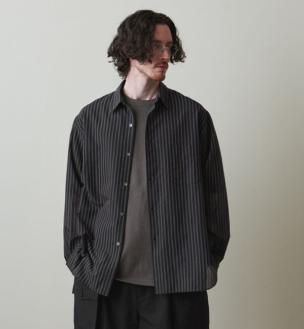 Steven Alan＞ T/C ダークストライプ レギュラーカラー シャツ -LOOSE|BEAUTY&YOUTH UNITED  ARROWS(ビューティーアンドユース ユナイテッドアローズ)の通販｜アイルミネ