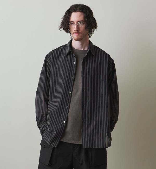 Steven Alan＞ T/C ダークストライプ レギュラーカラー シャツ -LOOSE|BEAUTY&YOUTH UNITED  ARROWS(ビューティーアンドユース ユナイテッドアローズ)の通販｜アイルミネ