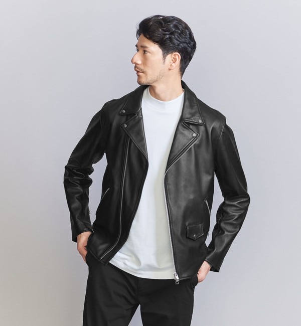 人気ファッションメンズ|【ビューティーアンドユース　ユナイテッドアローズ/BEAUTY&YOUTH UNITED ARROWS】 【WEB限定 WARDROBE SMART】 シープ ダブル ライダースジャケット