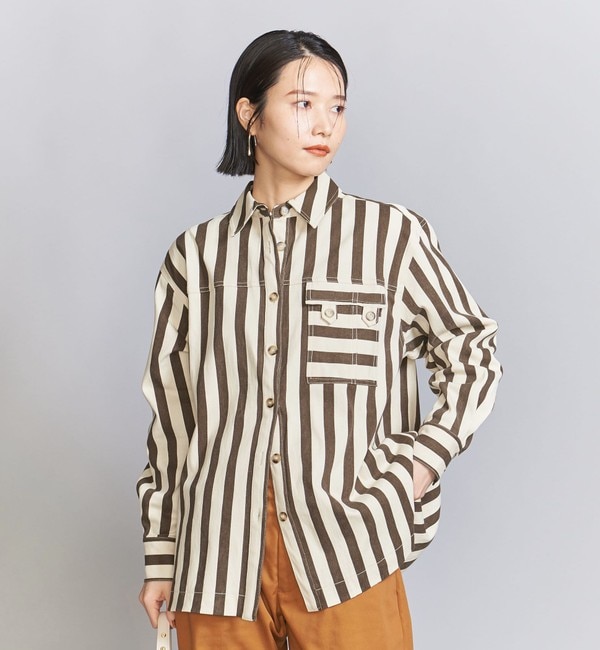 Steven Alan＞CRAPE STRIPE SHIRT/シャツ|BEAUTY&YOUTH UNITED ARROWS(ビューティーアンドユース  ユナイテッドアローズ)の通販｜アイルミネ