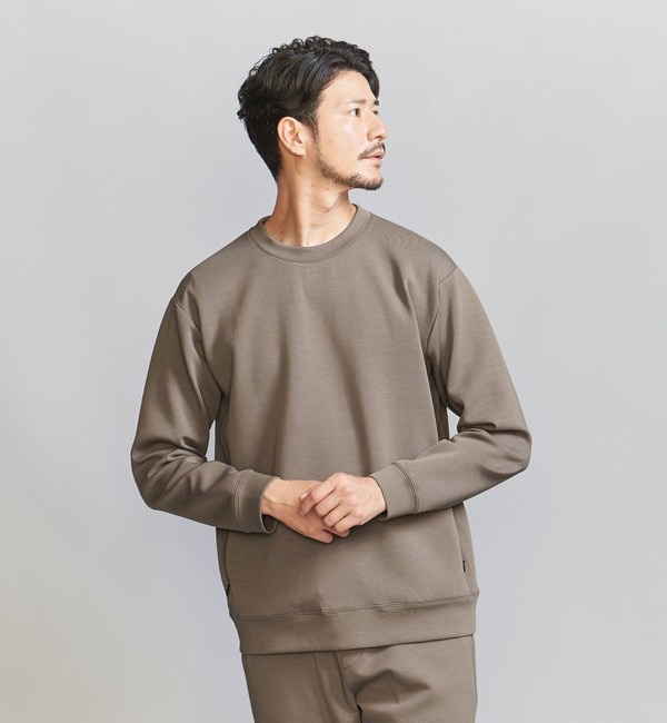 【WEB限定 WARDROBE SMART】ダブルニット クルーネック スウェット/セットアップ対応