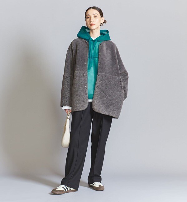 WEB限定】ボア×フェイクムートン ノーカラーリバーシブルコート -2WAY-|BEAUTY&YOUTH UNITED ARROWS(ビューティーアンドユース  ユナイテッドアローズ)の通販｜アイルミネ