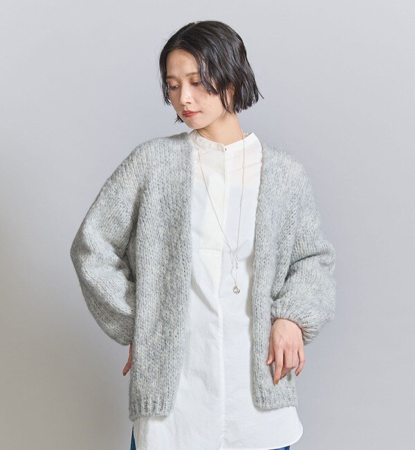 ＜TRICOTS JEAN MARC＞ミドルゲージ ノーボタン ニット カーディガン