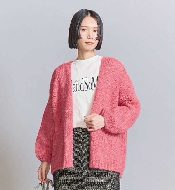 ＜TRICOTS JEAN MARC＞ミドルゲージ ノーボタン ニット カーディガン