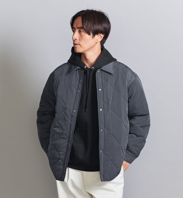 ナイロン パデッド キルティング シャツ