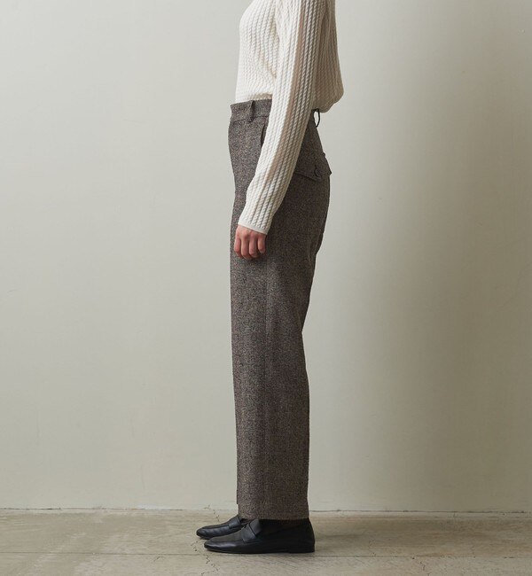 ニート×ハリスツイード NEAT×Harris Tweed ハウンドトゥース柄ウールパンツ ブラウン サイズ：M