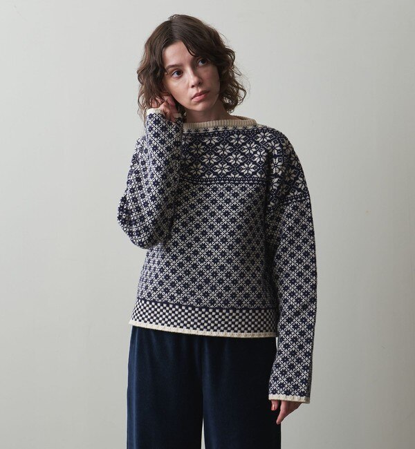 Steven Alan＞ウール ナイロン ミックス ジャカード ニット|BEAUTY&YOUTH UNITED ARROWS(ビューティーアンドユース  ユナイテッドアローズ)の通販｜アイルミネ