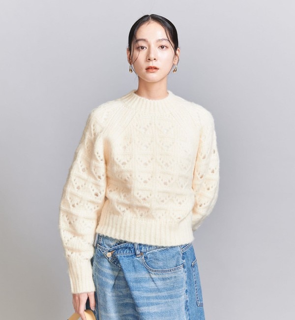透かし編み クルーネック ニットプルオーバー|BEAUTY&YOUTH UNITED ARROWS(ビューティーアンドユース ユナイテッドアローズ )の通販｜アイルミネ
