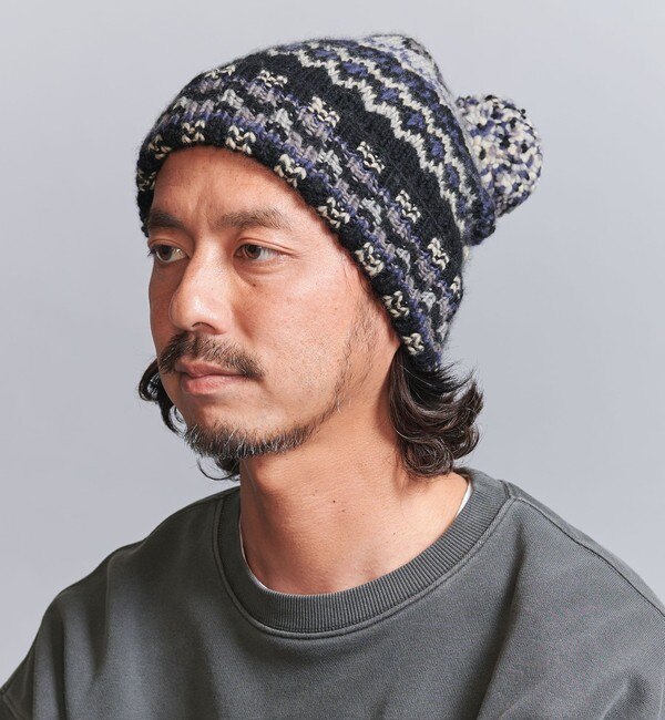 CHAMULA＞ ダブルカフ フェアアイル ニットキャップ
