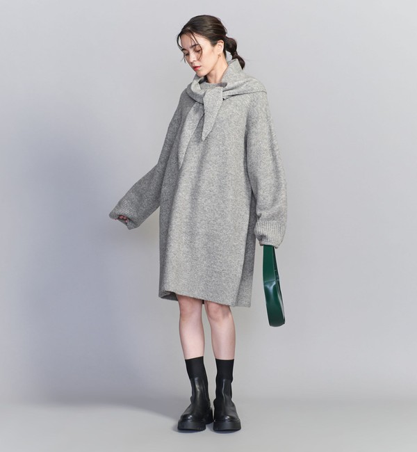 人気ブランドバ40代 スカーフコンビ ニット ワンピース|BEAUTY&YOUTH UNITED ARROWS(ビューティーアンドユース ユナイテッドアローズ )の通販｜アイルミネ ワンピース