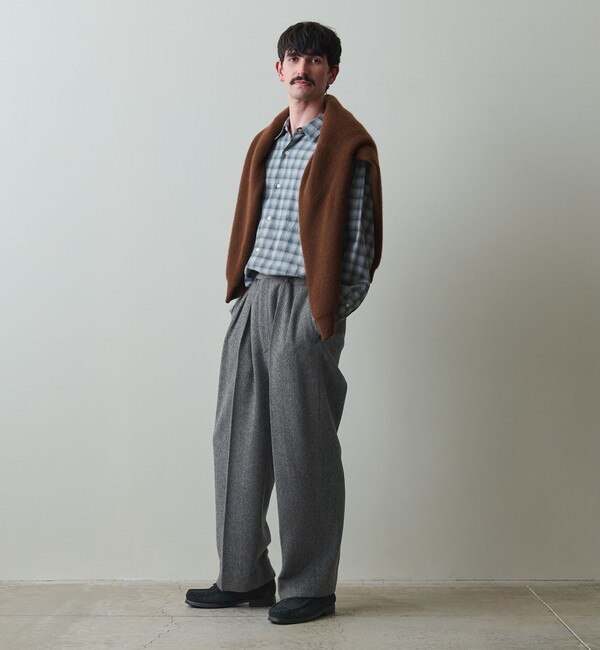 Steven Alan（スティーブンアラン）の「＜Steven Alan＞ ラムズウール ヘリンボーン インツープリーツ ドレス トラウザーズ（スラックス）」  - WEAR
