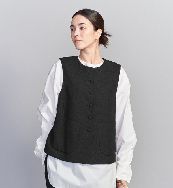 フロントボタン ラメニット ベスト/ブラック|BEAUTY&YOUTH UNITED ARROWS(ビューティーアンドユース  ユナイテッドアローズ)の通販｜アイルミネ