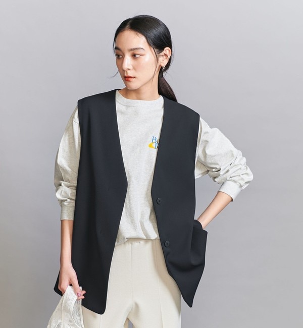 ファッションメンズなら|【ビューティーアンドユース　ユナイテッドアローズ/BEAUTY&YOUTH UNITED ARROWS】 【WEB限定 Wardrobe DAILY MINIMAL】ダブルクロス リボンベルトジレ -ウォッシャブル-