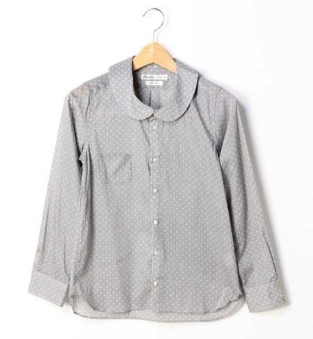 プリント クルー ラウンドカラー シャツ