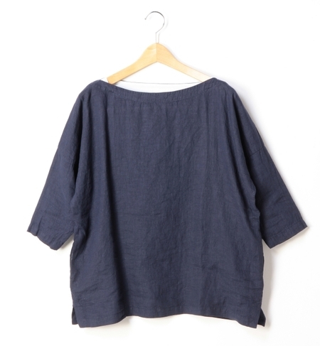 リネン バスクシャツ 7分袖