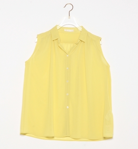 シフォン ヨークギャザー ノースリーブ